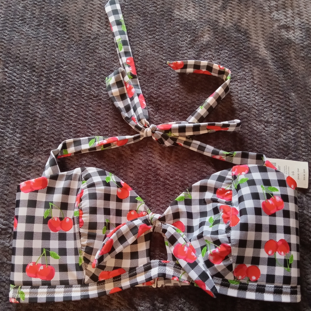 NWT Retro Hot Topic Cherry bikini top